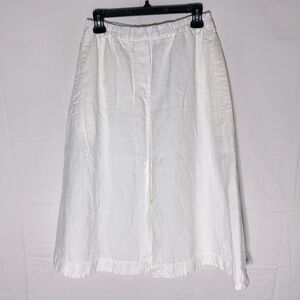 Grizas White Linen A Line Midi Skirt S